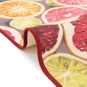 Rust Red and Yellow 3' 3 x 3' 3 Jill Zarin Caribbean Outdoor Round Area Rug Weather Resistant for Patio, Deck, Terrace, Balcony, Porch 100% Premium Nylon Pile Coastal Carpet for Sale at Rug Engine