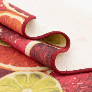 Rust Red and Yellow 3' 3 x 3' 3 Jill Zarin Caribbean Outdoor Round Area Rug Weather Resistant for Patio, Deck, Terrace, Balcony, Porch 100% Premium Nylon Pile Coastal Carpet for Sale at Rug Engine