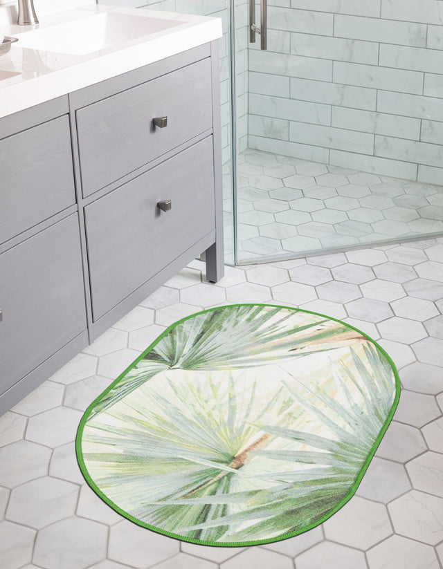 Green 2' x 3' 1 Jill Zarin Caribbean Outdoor Oval Rug