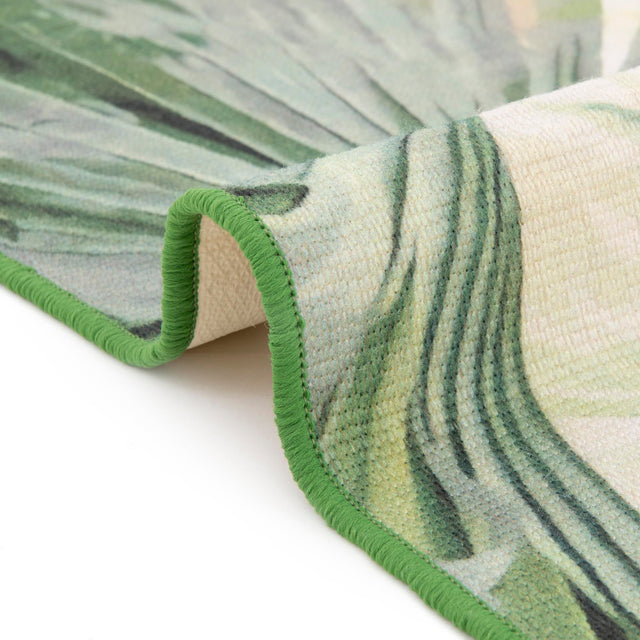 Green 2' x 3' 11 Jill Zarin Caribbean Outdoor Runner Area Rug Weather Resistant for Patio, Deck, Terrace, Balcony, Porch 100% Premium Nylon Pile Coastal Carpet for Sale at Rug Engine