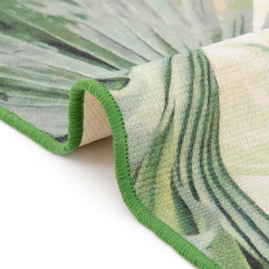 Green 2' x 10' Jill Zarin Caribbean Outdoor Runner Area Rug Weather Resistant for Patio, Deck, Terrace, Balcony, Porch 100% Premium Nylon Pile Coastal Carpet for Sale at Rug Engine