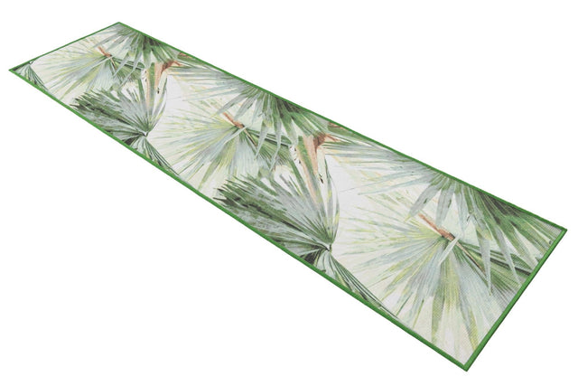 Green 2' x 8' Jill Zarin Caribbean Outdoor Runner Area Rug Weather Resistant for Patio, Deck, Terrace, Balcony, Porch 100% Premium Nylon Pile Coastal Carpet for Sale at Rug Engine