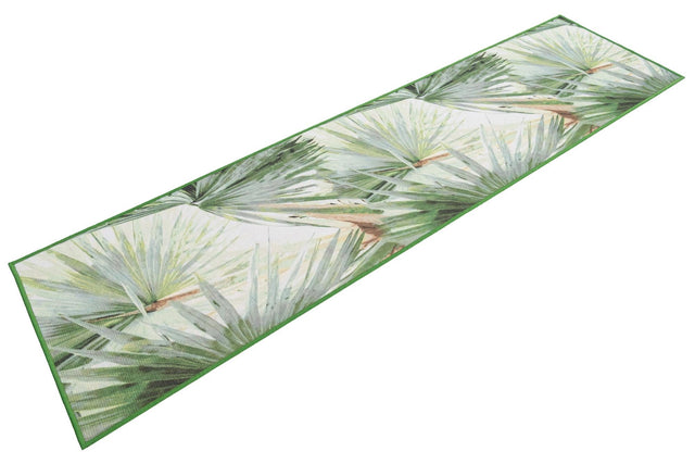 Green 2' x 8' Jill Zarin Caribbean Outdoor Runner Area Rug Weather Resistant for Patio, Deck, Terrace, Balcony, Porch 100% Premium Nylon Pile Coastal Carpet for Sale at Rug Engine