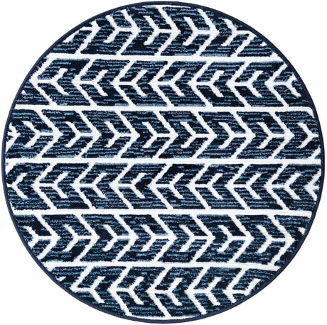 Navy Blue 3' 3 x 3' 3 Sabrina Soto Outdoor Round Rug