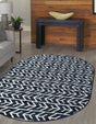 Navy Blue 5' x 8' Sabrina Soto Outdoor Oval Rug