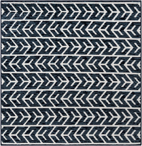 Navy Blue 6' x 6' Sabrina Soto Outdoor Square Rug