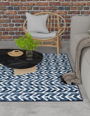Navy Blue 8' x 8' Sabrina Soto Outdoor Square Rug