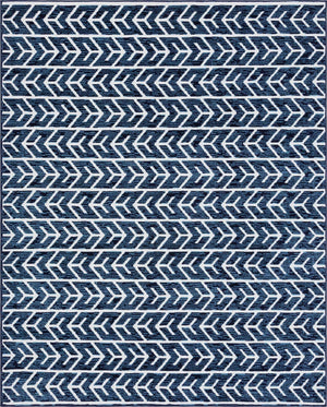 Navy Blue 8' x 11' Sabrina Soto Outdoor Rectangle Area Rug Weather Resistant for Patio, Deck, Terrace, Balcony, Porch Durable Carpet for Exterior Home Design for Sale at Rug Engine