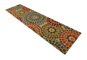Beige 2' 7 x 11' Outdoor Modern Runner Area Rug Weather Resistant for Patio, Deck, Terrace, Balcony, Porch 100% Polypropylene Modern Outside Carpet for Sale at Rug Engine