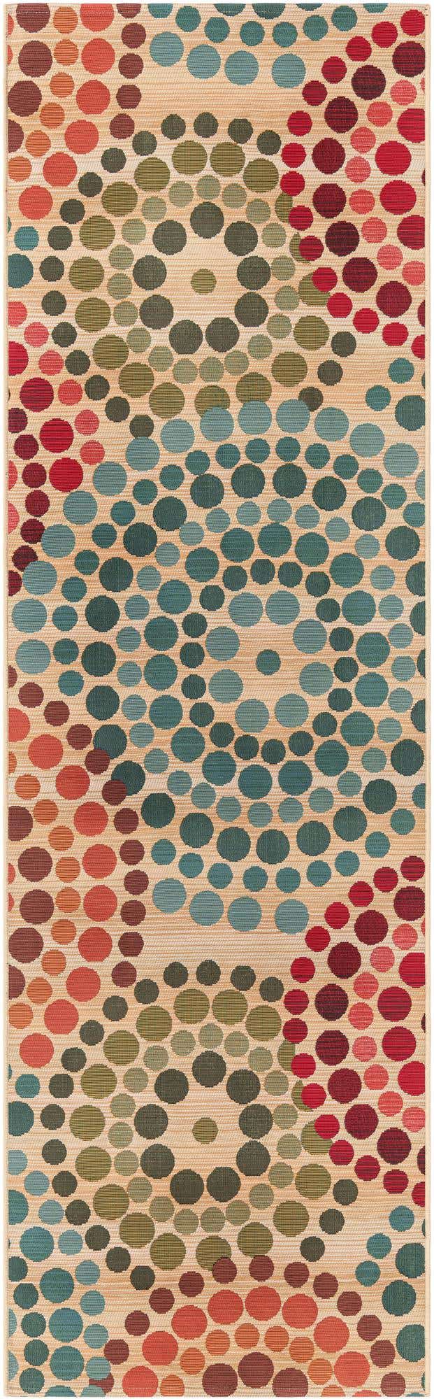 Beige 2' 7 x 9' Outdoor Modern Runner Area Rug Weather Resistant for Patio, Deck, Terrace, Balcony, Porch 100% Polypropylene Modern Outside Carpet for Sale at Rug Engine