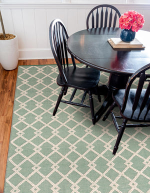 Mint Green 10' x 10' Jill Zarin Dorset Square Area Rug Premium Wool & Cotton Blend All Natural Pile Carpet for Bedrooms, Offices, Living Rooms, Dorms for Sale at Rug Engine