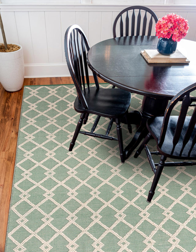 Mint Green 10' x 10' Jill Zarin Dorset Square Area Rug Premium Wool & Cotton Blend All Natural Pile Carpet for Bedrooms, Offices, Living Rooms, Dorms for Sale at Rug Engine