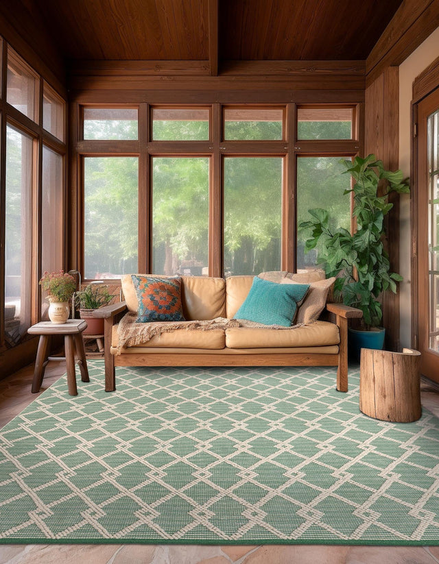 Mint Green 10' x 10' Jill Zarin Dorset Square Area Rug Premium Wool & Cotton Blend All Natural Pile Carpet for Bedrooms, Offices, Living Rooms, Dorms for Sale at Rug Engine