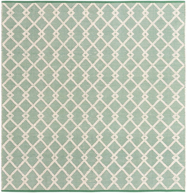 Mint Green 10' x 10' Jill Zarin Dorset Square Area Rug Premium Wool & Cotton Blend All Natural Pile Carpet for Bedrooms, Offices, Living Rooms, Dorms for Sale at Rug Engine