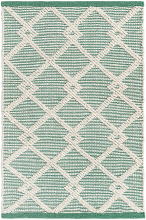 Mint Green 2' 2 x 3' 1 Jill Zarin Dorset Rectangle Area Rug Premium Wool & Cotton Blend All Natural Pile Carpet for Bedrooms, Offices, Living Rooms, Dorms for Sale at Rug Engine