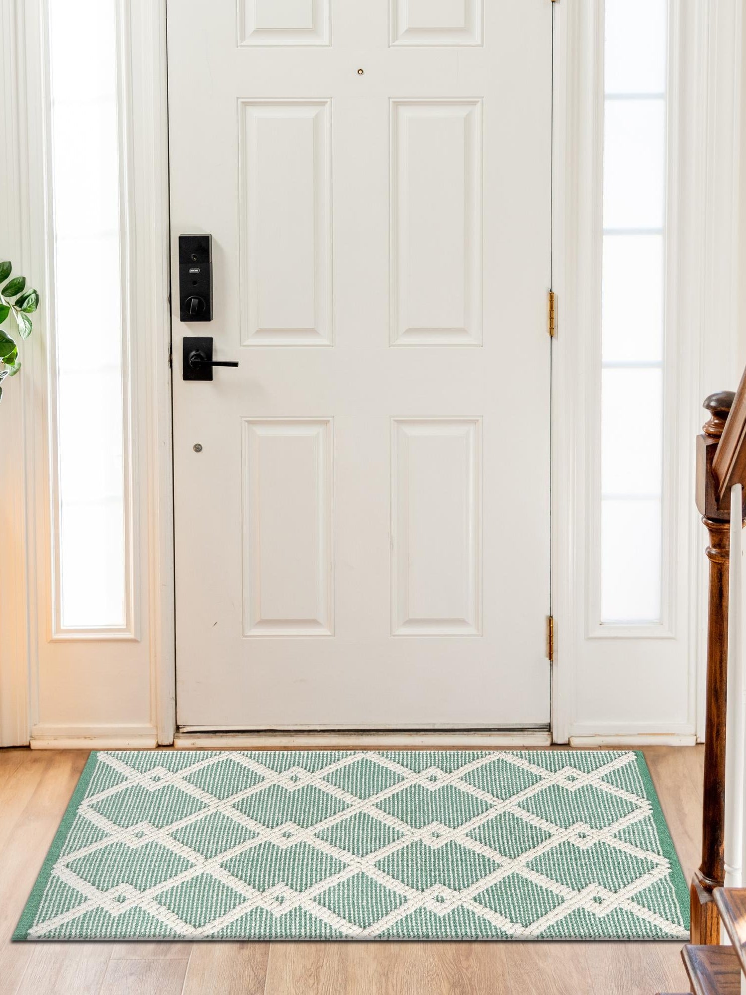 Mint Green 6' 1 x 9' Jill Zarin Dorset Rectangle Area Rug Premium Wool & Cotton Blend All Natural Pile Carpet for Bedrooms, Offices, Living Rooms, Dorms for Sale at Rug Engine