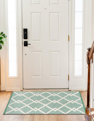 Mint Green 6' 1 x 9' Jill Zarin Dorset Rectangle Area Rug Premium Wool & Cotton Blend All Natural Pile Carpet for Bedrooms, Offices, Living Rooms, Dorms for Sale at Rug Engine