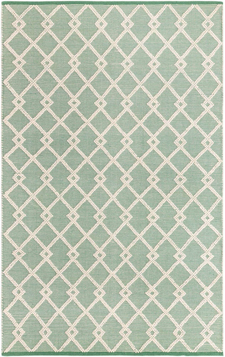 Mint Green 5' 1 x 8' Jill Zarin Dorset Rectangle Area Rug Premium Wool & Cotton Blend All Natural Pile Carpet for Bedrooms, Offices, Living Rooms, Dorms for Sale at Rug Engine