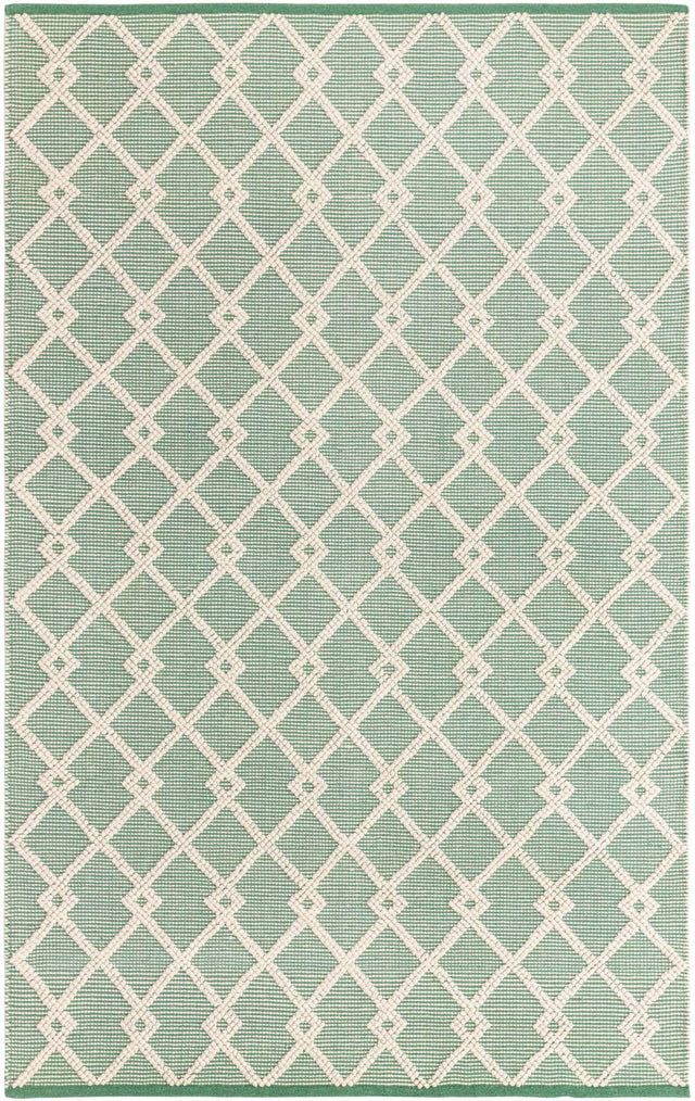 Mint Green 5' 1 x 8' Jill Zarin Dorset Rectangle Area Rug Premium Wool & Cotton Blend All Natural Pile Carpet for Bedrooms, Offices, Living Rooms, Dorms for Sale at Rug Engine