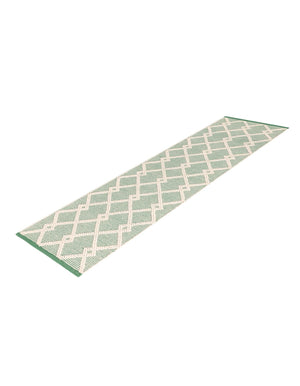 Mint Green 2' x 6' 1 Jill Zarin Dorset Runner Area Rug Premium Wool & Cotton Blend All Natural Pile Carpet for Bedrooms, Offices, Living Rooms, Dorms for Sale at Rug Engine