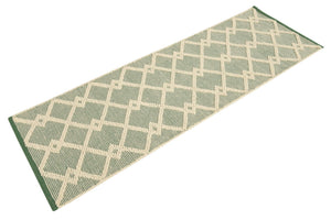Mint Green 2' x 6' 1 Jill Zarin Dorset Runner Area Rug Premium Wool & Cotton Blend All Natural Pile Carpet for Bedrooms, Offices, Living Rooms, Dorms for Sale at Rug Engine