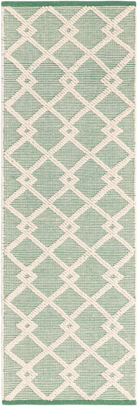 Mint Green 2' x 6' 1 Jill Zarin Dorset Runner Area Rug Premium Wool & Cotton Blend All Natural Pile Carpet for Bedrooms, Offices, Living Rooms, Dorms for Sale at Rug Engine