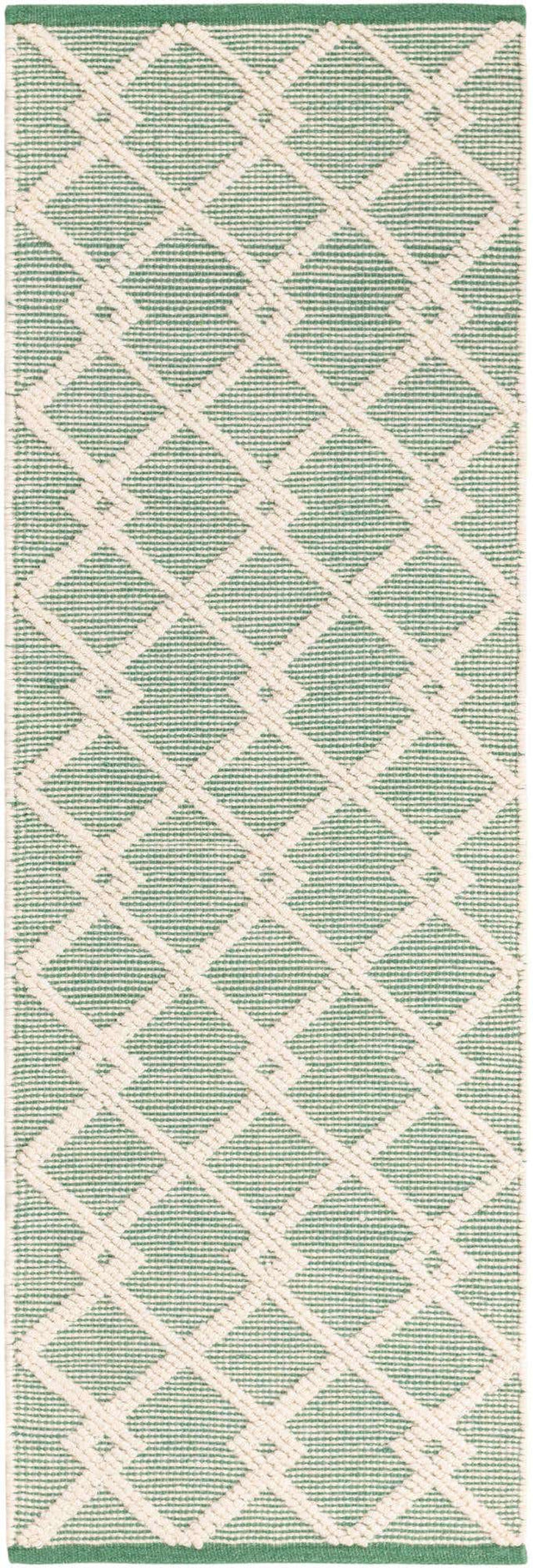 Mint Green 2' x 6' 1 Jill Zarin Dorset Runner Area Rug Premium Wool & Cotton Blend All Natural Pile Carpet for Bedrooms, Offices, Living Rooms, Dorms for Sale at Rug Engine