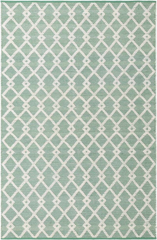 Mint Green 6' 1 x 9' Jill Zarin Dorset Rectangle Area Rug Premium Wool & Cotton Blend All Natural Pile Carpet for Bedrooms, Offices, Living Rooms, Dorms for Sale at Rug Engine