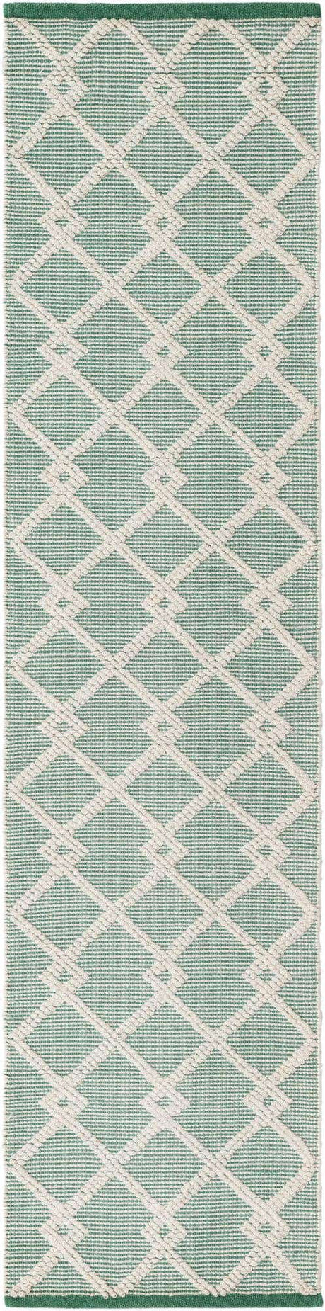 Mint Green 2' x 8' Jill Zarin Dorset Runner Area Rug Premium Wool & Cotton Blend All Natural Pile Carpet for Bedrooms, Offices, Living Rooms, Dorms for Sale at Rug Engine