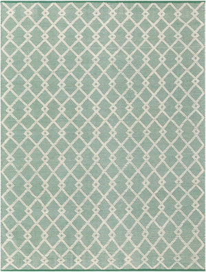 Mint Green 7' 10 x 10' Jill Zarin Dorset Rectangle Area Rug Premium Wool & Cotton Blend All Natural Pile Carpet for Bedrooms, Offices, Living Rooms, Dorms for Sale at Rug Engine