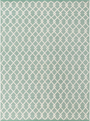 Mint Green 9' x 12' Jill Zarin Dorset Rectangle Area Rug Premium Wool & Cotton Blend All Natural Pile Carpet for Bedrooms, Offices, Living Rooms, Dorms for Sale at Rug Engine