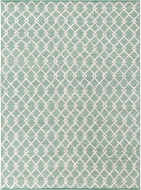 Mint Green 9' x 12' Jill Zarin Dorset Rectangle Area Rug Premium Wool & Cotton Blend All Natural Pile Carpet for Bedrooms, Offices, Living Rooms, Dorms for Sale at Rug Engine