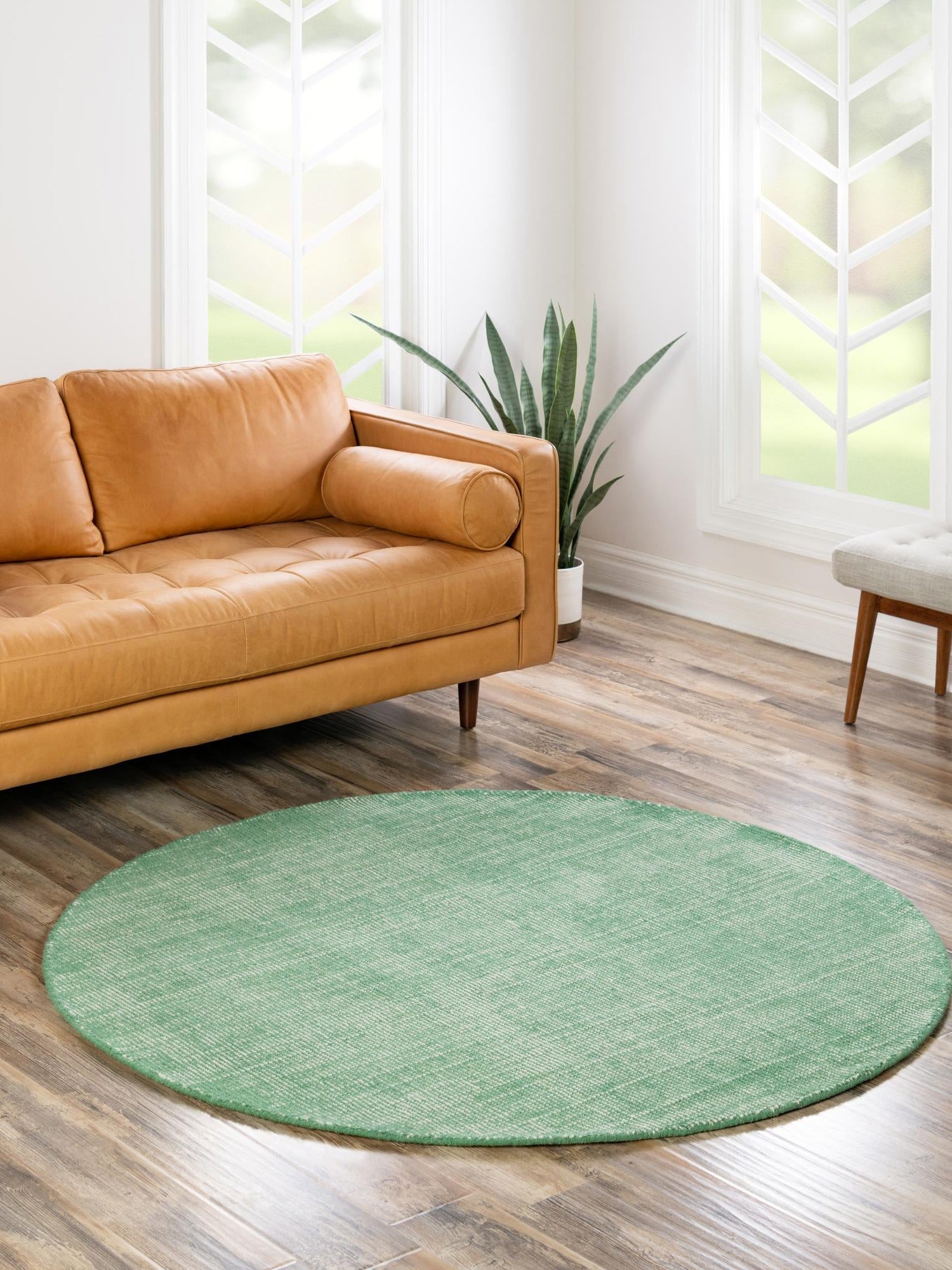 Green 4' 1 x 4' 1 Jill Zarin English Manor Round Area Rug 100% Premium Natural Wool Handwoven Carpet for Living Rooms, Office Space, Bedrooms, Dorms for Sale at Rug Engine