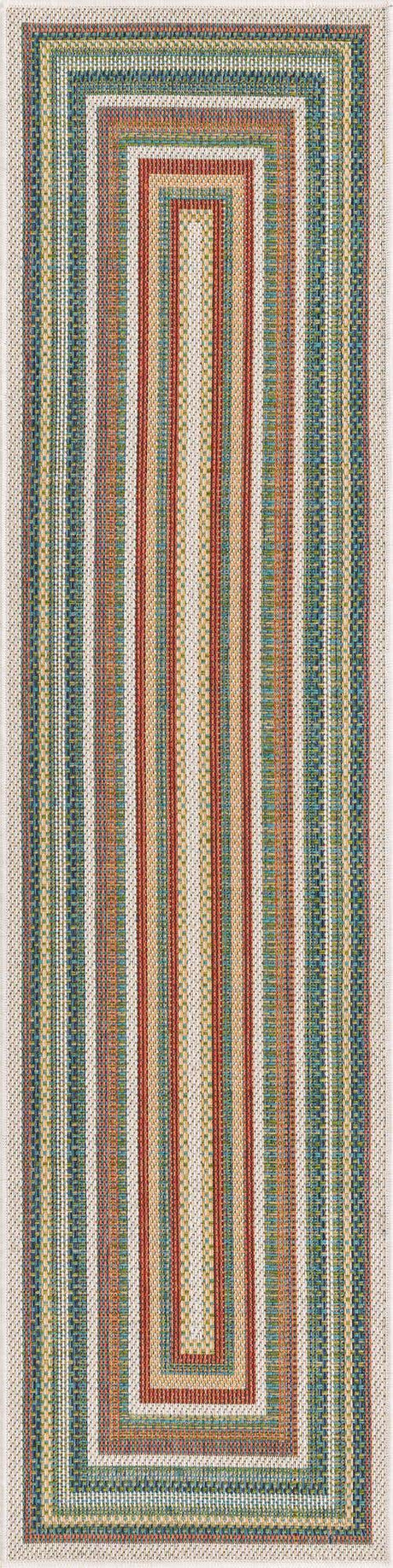 Multicolor 3' x 10' Baja Outdoor Runner Rug