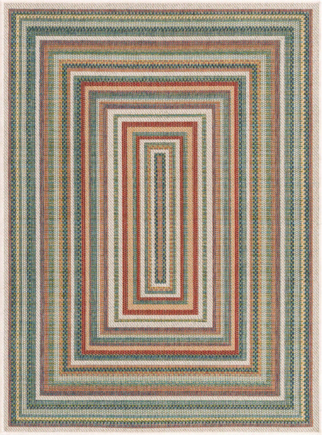 Multicolor 10' x 13' 1 Baja Outdoor Rectangle Rug