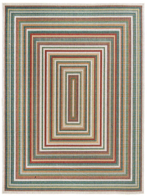 Multicolor 7' 1 x 10' Baja Outdoor Rectangle Area Rug Weather Resistant for Patio, Deck, Terrace, Balcony, Porch 100% Polypropylene Modern Outside Decor for Sale at Rug Engine