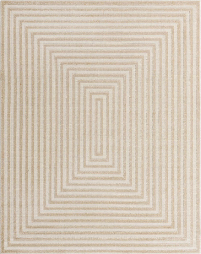Beige 7' 1 x 10' Sabrina Soto Outdoor Rectangle Area Rug Weather Resistant for Patio, Deck, Terrace, Balcony, Porch Durable Carpet for Exterior Home Design for Sale at Rug Engine