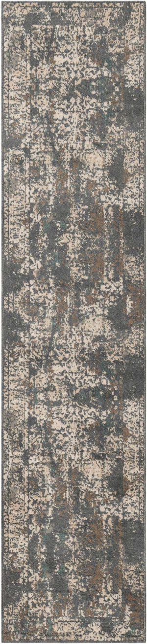 Gray 2' 7 x 12' Tuareg Runner Area Rug Vintage Inspired Distressed Look Durable Easy Clean Carpet for Unique Home Interiors for Sale at Rug Engine
