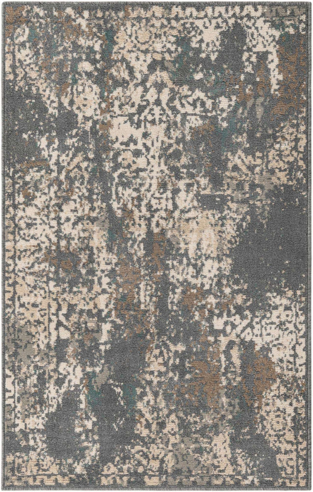 Gray 3' 3 x 5' 3 Tuareg Rectangle Area Rug Vintage Inspired Distressed Look Durable Easy Clean Carpet for Unique Home Interiors for Sale at Rug Engine