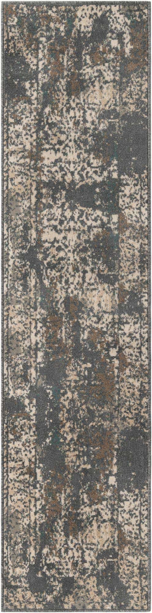 Gray 2' x 8' Tuareg Runner Area Rug Vintage Inspired Distressed Look Durable Easy Clean Carpet for Unique Home Interiors for Sale at Rug Engine