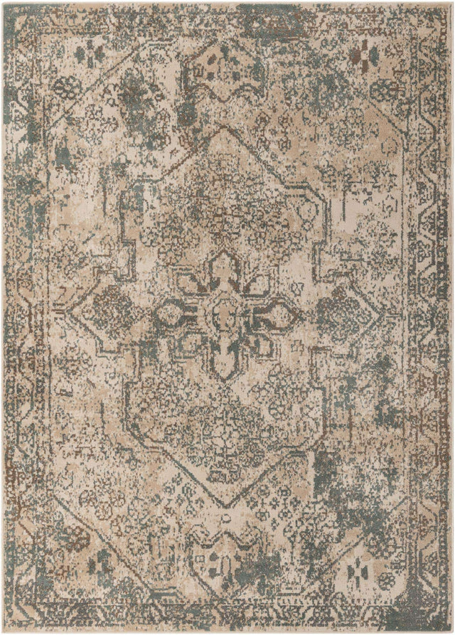 Multicolor 7' 10 x 11' Tuareg Rectangle Area Rug Vintage Inspired Distressed Look Durable Easy Clean Carpet for Unique Home Interiors for Sale at Rug Engine