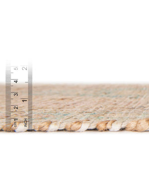 Khaki and Ivory 7' 10 x 10' Chenille Jute Rectangle Area Rug Vintage Distressed Boho All Natural Eco-Friendly Sustainable Carpet for Living Dining Office Dorm Rooms for Sale at Rug Engine