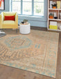Khaki and Ivory 7' 10 x 7' 10 Chenille Jute Square Area Rug Vintage Distressed Boho All Natural Eco-Friendly Sustainable Carpet for Living Dining Office Dorm Rooms for Sale at Rug Engine