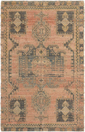 Antique Red 4' 1 x 6' 1 Chenille Jute Rectangle Area Rug Vintage Distressed Boho All Natural Eco-Friendly Sustainable Carpet for Living Dining Office Dorm Rooms for Sale at Rug Engine