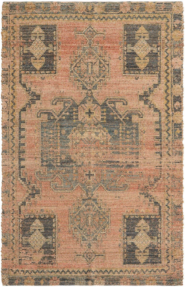 Antique Red 4' 1 x 6' 1 Chenille Jute Rectangle Area Rug Vintage Distressed Boho All Natural Eco-Friendly Sustainable Carpet for Living Dining Office Dorm Rooms for Sale at Rug Engine