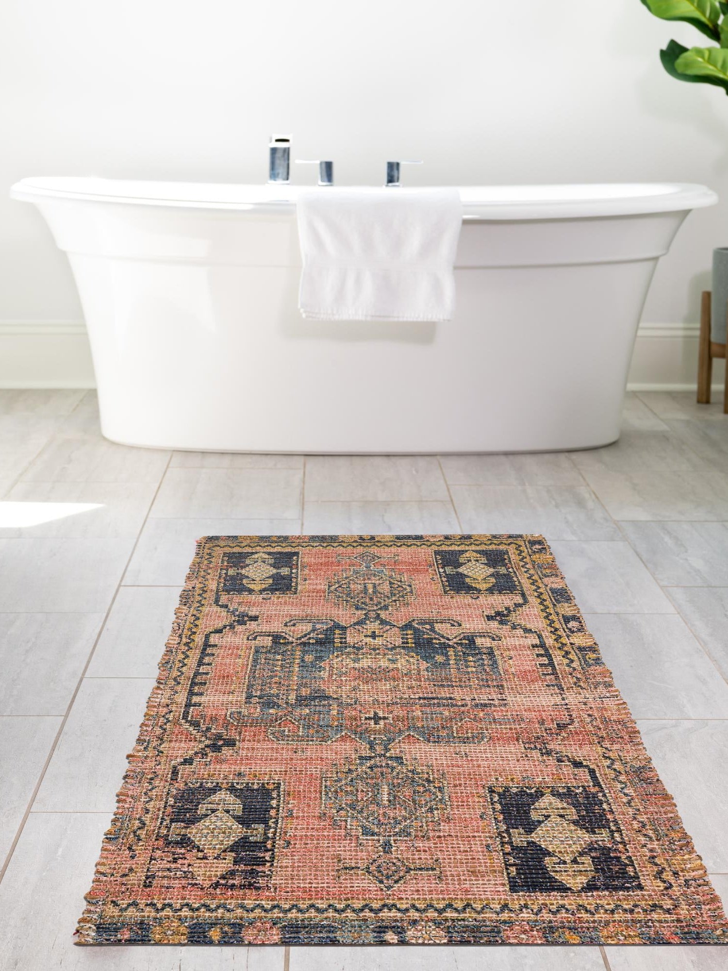 Antique Red 2' 2 x 6' 1 Chenille Jute Runner Area Rug Vintage Distressed Boho All Natural Eco-Friendly Sustainable Carpet for Living Dining Office Dorm Rooms for Sale at Rug Engine