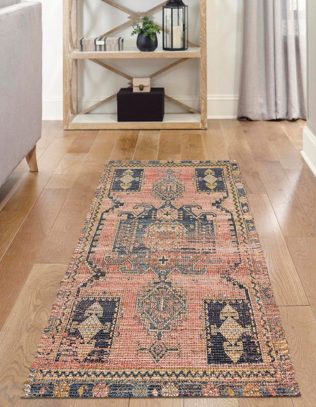 Antique Red 2' 2 x 6' 1 Chenille Jute Runner Rug