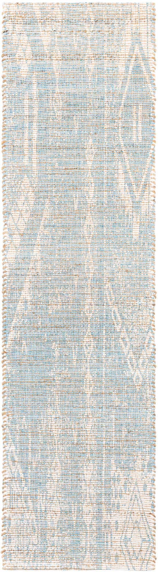 Antique Blue 2' 2 x 8' Chenille Jute Runner Area Rug Vintage Distressed Boho All Natural Eco-Friendly Sustainable Carpet for Living Dining Office Dorm Rooms for Sale at Rug Engine