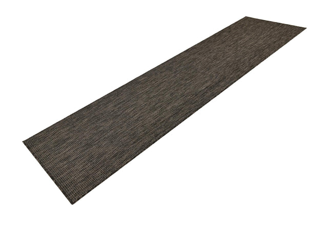 Black 2' 7 x 10' Outdoor Solid Runner Area Rug Weather Resistant for Patio, Deck, Terrace, Balcony, Porch 100% Polypropylene Minimalist Waterproof Carpet for Sale at Rug Engine