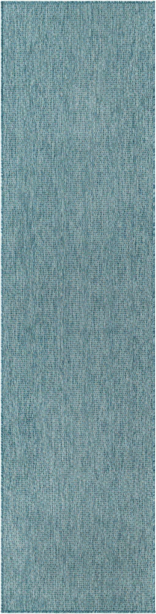 Aquamarine 2' 7 x 10' Outdoor Solid Runner Area Rug Weather Resistant for Patio, Deck, Terrace, Balcony, Porch 100% Polypropylene Minimalist Waterproof Carpet for Sale at Rug Engine